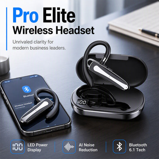 🎁2026 New Arrivals 50% OFF💥Waterproof Bluetooth Earpiece – Bluetooth5.1, Dual‑Mic Noise Reduction, 180° Rotatable Ear‑Hook ✨