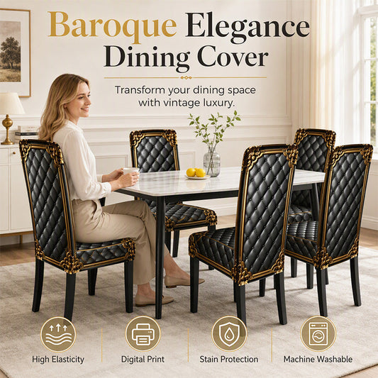 🎁2026 New Arrivals 50% OFF💥Washable Baroque Chair Cover — Stretch Fit, Royal Gold Pattern