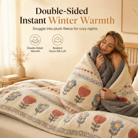 🎁2026 New Arrivals 50% OFF💥 Livecheste™ Double-Sided Sherpa Fleece Comforter – Snowflake Velvet & Dense Lamb Fleece Heat Lock & Ultra-Soft Velvet Touch❄️