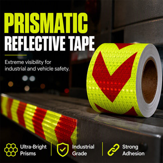 🎁2026 New Arrivals 50% OFF💥High-Visibility Arrow Reflective Tape – 5m Waterproof Self-Adhesive Safety Strip with Prismatic Reflectivity🚗✨