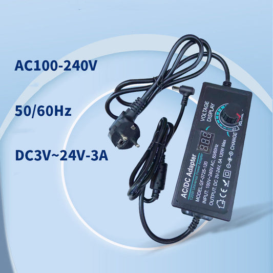 🎁2026 New Arrivals 50% OFF💥Adjustable 3V-24V 3A Universal AC/DC Power Adapter With Digital Display 🔋