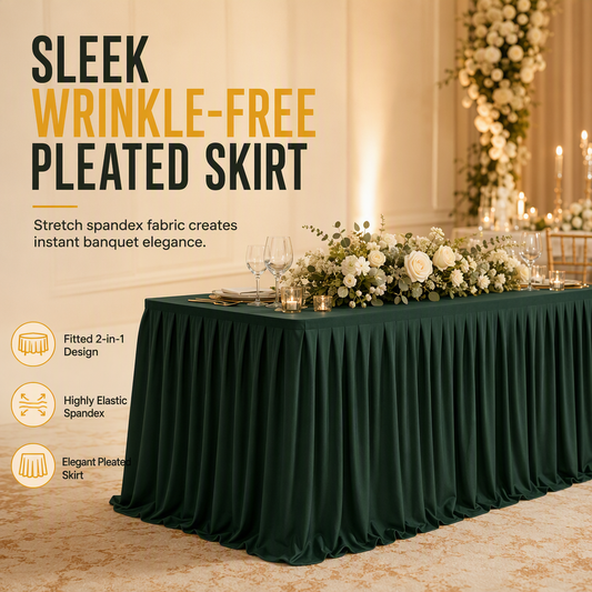 🎁2026 New Arrivals 50% OFF💥 Pleated Table Skirt for Events – Elegant, Wrinkle-Free, Reusable 🎊