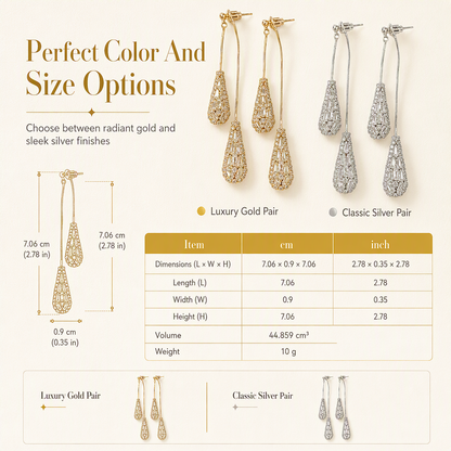 🎁2026 New Arrivals 50% OFF💥✨ Women's Dual-Wear Zircon Water Drop Tassel Earrings – Elegant & Versatile 💎🌸