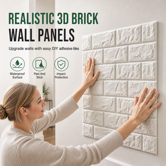 🎁2026 New Arrivals 50% OFF💥Self-Adhesive 3D Tile Panels – Brick texture, waterproof & 16 colours ✨