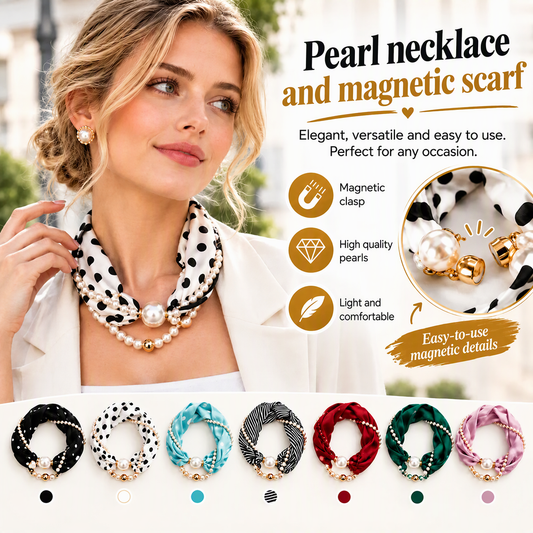 🎁2026 New Arrivals 50% OFF💥 Pearl Scarf Necklace – Timeless Elegance, Adjustable Bow & Piercing-Free Jewellery 🤍