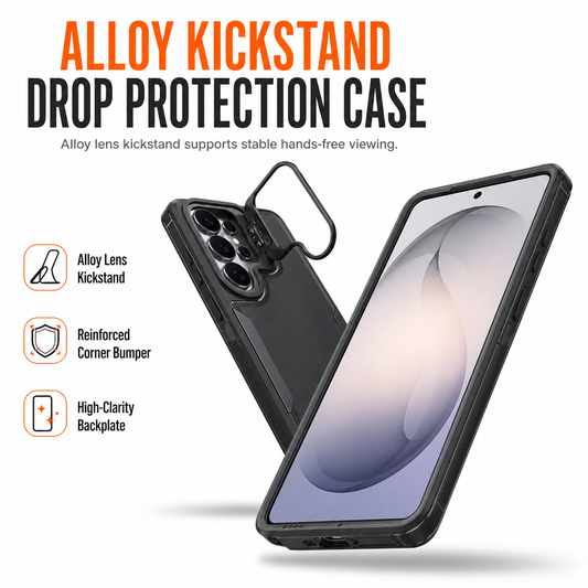 🎁2026 New Arrivals 50% OFF💥Shockproof Phone Case with Metal Lens Kickstand Protective Cover for Samsung Galaxy S26 S25 S24 S23 S22 Ultra Plus FE