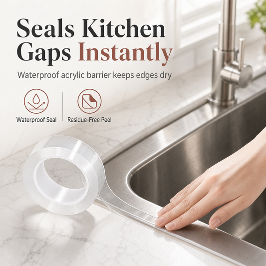 🎁2026 New Arrivals 50% OFF💥Transparent Waterproof and Moldproof Kitchen Caulk Tape Residue Free Single Sided Adhesive Sealing Strip for Wall Corners