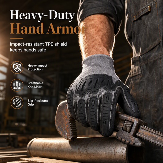🎁2026 New Arrivals 50% OFF💥🛡️🧤 Thickened Impact Resistant Work Gloves | Heavy Duty Safety Gloves, Shock & Wear Protection for Mechanics & Construction