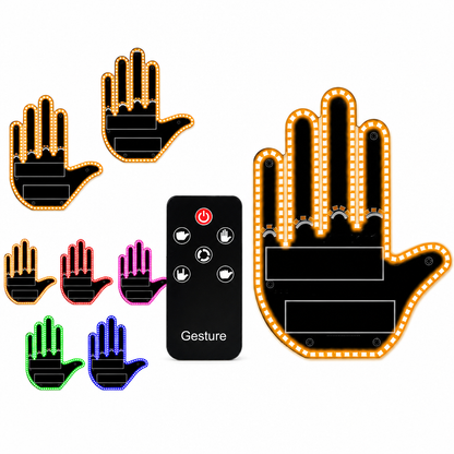 🎁2026 New Arrivals 50% OFF💥Interactive LED Car Gesture Light with Remote Control Finger Palm Warning Light for Vehicle Rear Window