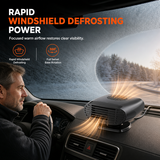 🎁2026 New Arrivals 50% OFF💥Mini 12V Car and Defroster Fan for Windshield Defogging and Heating🔥
