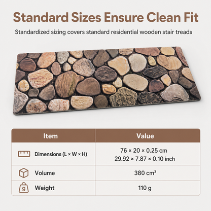 🎁2026 New Arrivals 50% OFF💥Careluxpro Cobblestone Pattern Diatomite Stair Tread Mat Water Absorbent Non Slip Trimmable Step Rug Easy to Clean🛡️🛝