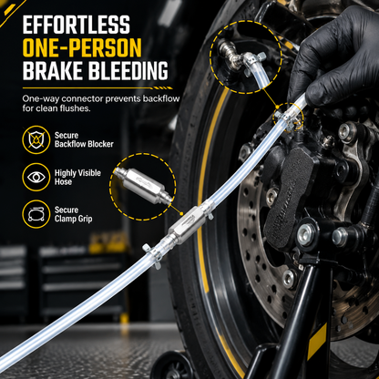 🎁2026 New Arrivals 50% OFF💥 Motorcycle Hydraulic Brake Bleeder Tool – One-Way Valve & Fluid Extraction Hose Kit 🏍️
