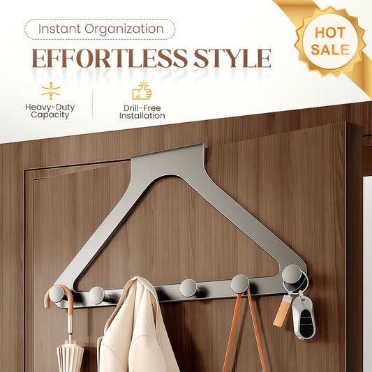 🎁2026 New Arrivals 50% OFF💥Drill-Free Over-the-Door 6-Hook Rack
