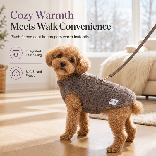 🎁2026 New Arrivals 50% OFF💥Soft Fleece Pet Coat – Warm & Cozy Winter Jacket with Leash D-Ring for Small Dogs & Cats