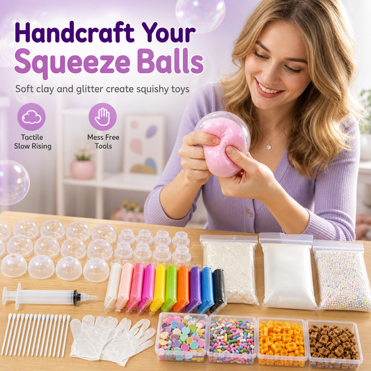 🎁2026 New Arrivals 50% OFF💥DIY Squeeze Ball Making Kit – mix colorful clay & sparkling fillers, leak-proof slow-rising fun. No-mess craft for kids! 🎨✅