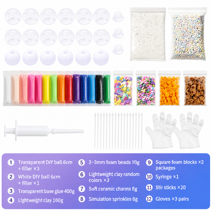 🎁2026 New Arrivals 50% OFF💥DIY Squeeze Ball Making Kit – mix colorful clay & sparkling fillers, leak-proof slow-rising fun. No-mess craft for kids! 🎨✅