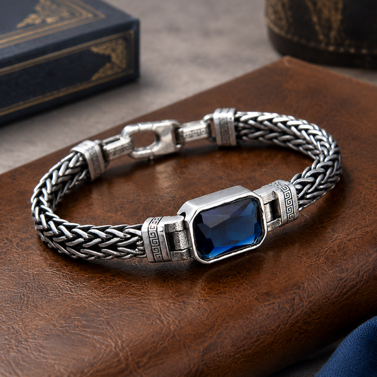 🎁2026 New Arrivals 50% OFF💥Vintage Sterling Silver Meander Bracelet – Handmade Braided Unisex Hip-Hop Jewelry💎