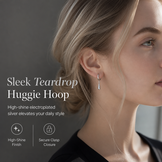 🎁2026 New Arrivals 50% OFF💥Minimalist Water Drop Circle Hoop Earrings for Women Elegant Huggie Earrings 1 Pair